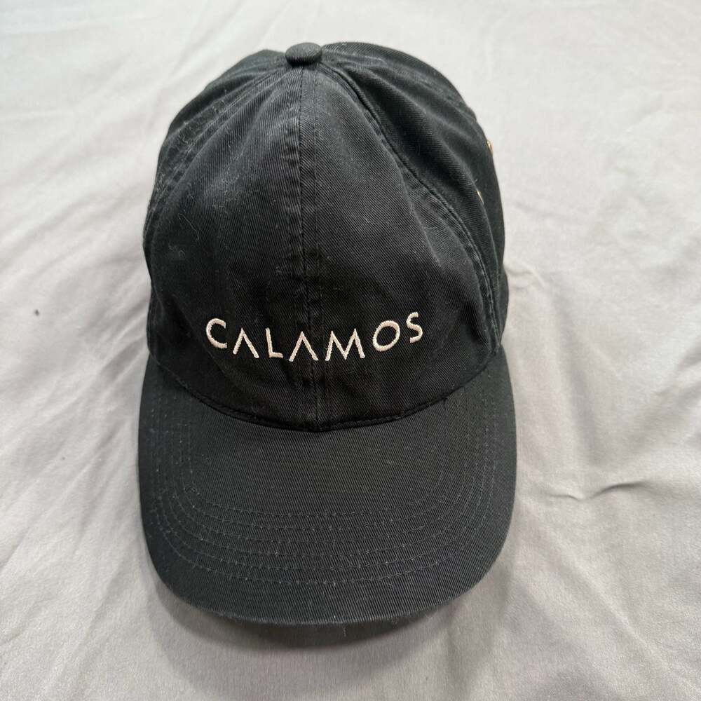 Calamos Logo Style 1350 Strapback Hat Black Chicago Wealth Managment